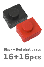 Black plastic caps