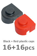 Red plastic caps