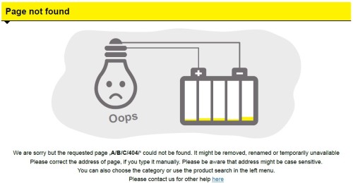 Web Page Error – Information is Gone
