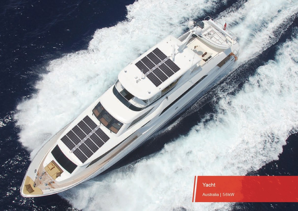Flexible solar panels for boats and yachts