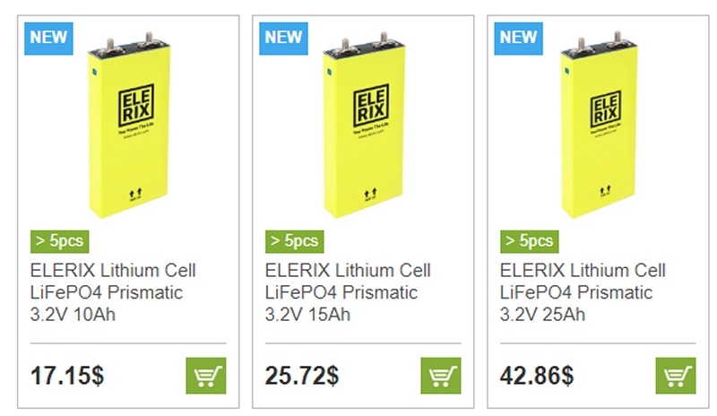 ELERIX small size cells - EX-L10, EX-L15, EX-L25