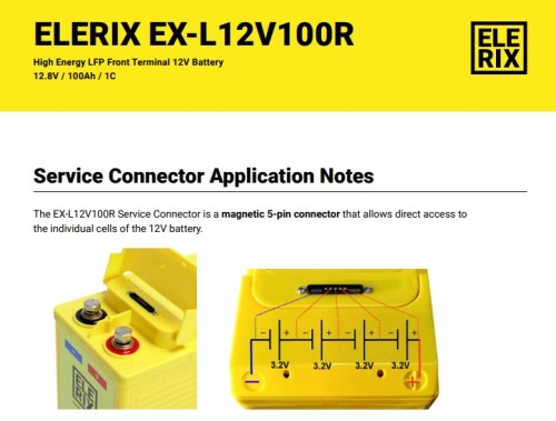 ELERIX EX-L12V100R - Service Connector Info