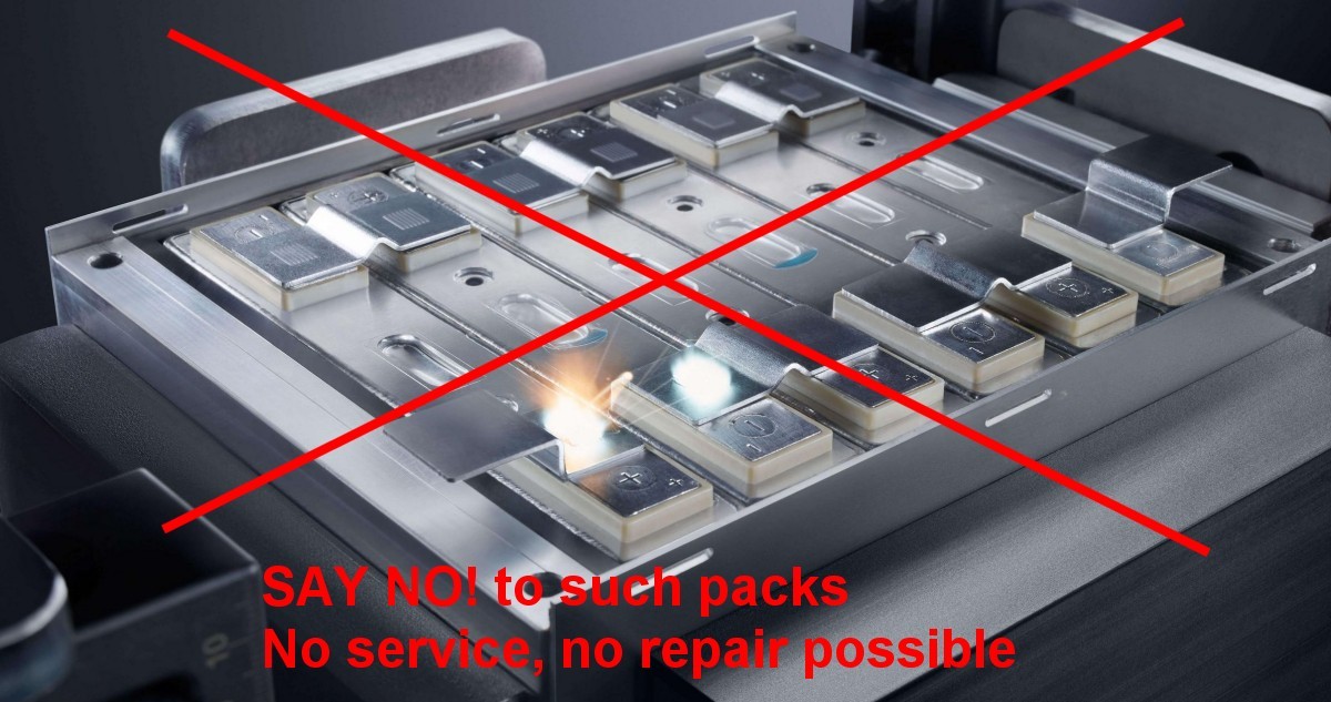 The factory manufactured packs – Say No! to the battery black-boxes  