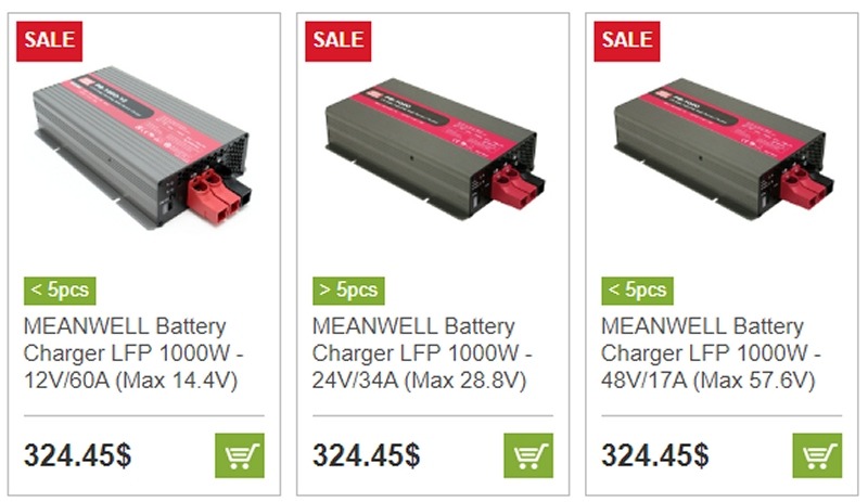 MEANWELL PB Series of Chargers 12V, 24V, 48V