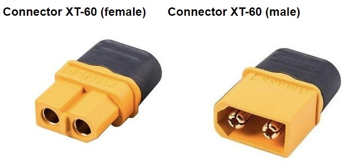 The XT-60 DC connectors - max 30 Amp 